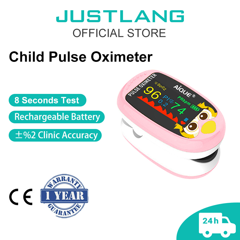 Pulse Oximeter Fingertip Rechargeable - JUSTLANG Digitales Cartoon-Oximeter, wiederaufladbar, Fingerspitzen-Pulsmessgerät, Blutsauerstoffsättigungsmonitor,